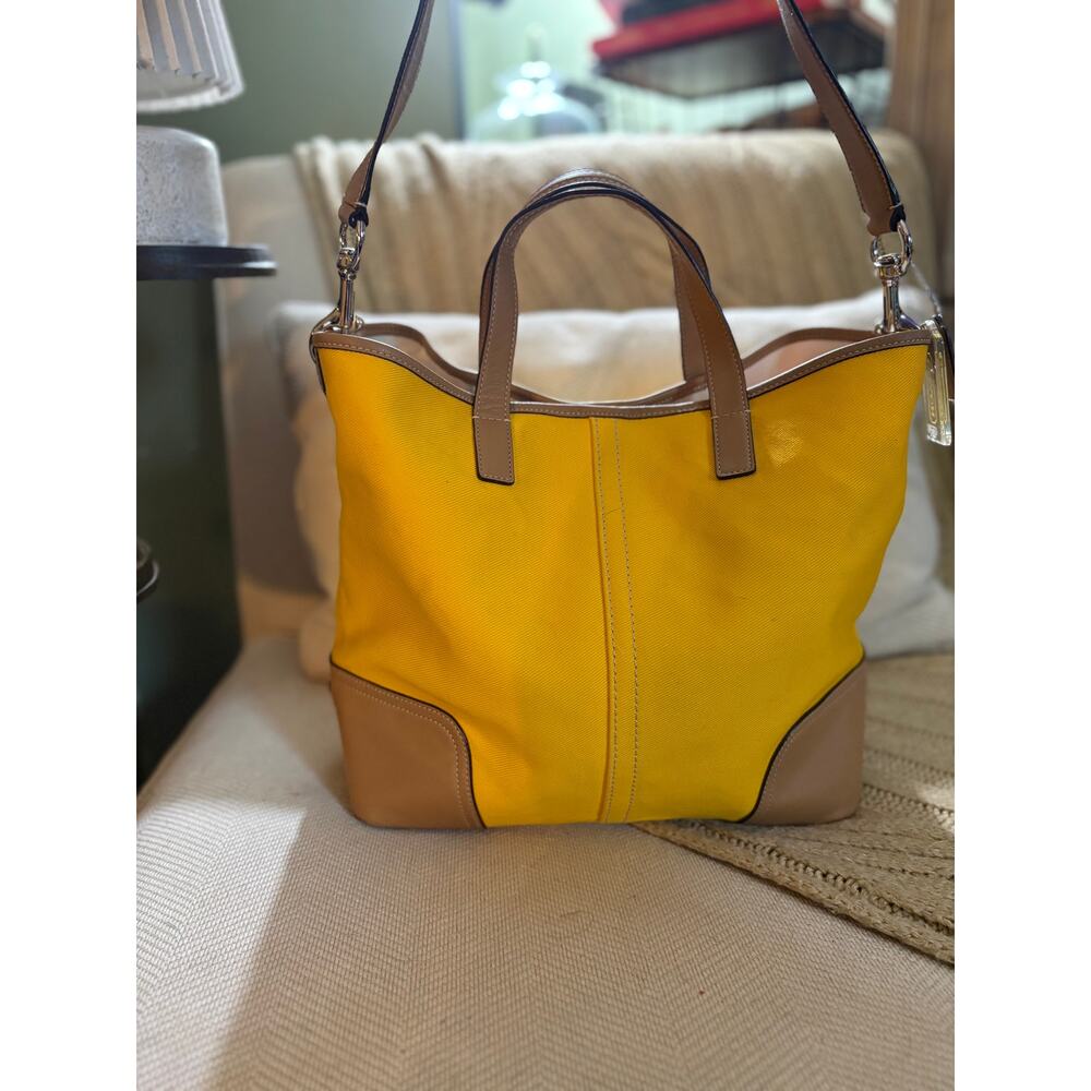 Coach Hadley Twill Large Duffel Tote - Sunflower Yellow - F28286